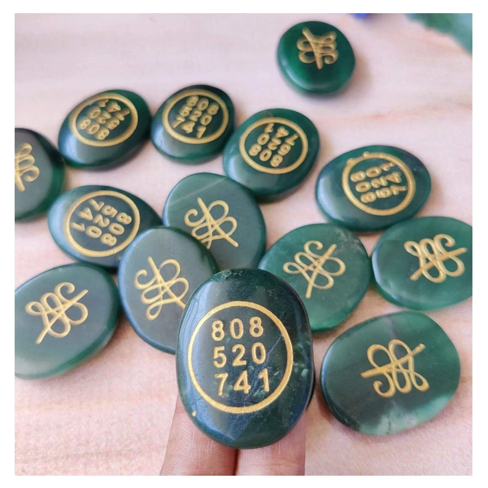 Agatesvibe Green Jade Crystal Money Switchword & Zibu Symbol of Prosperity – Natural Money Stone Oval Shape Cabochon | Switchwords Gemstone for Reiki, Crystal Healing & Wealth Attraction (4)