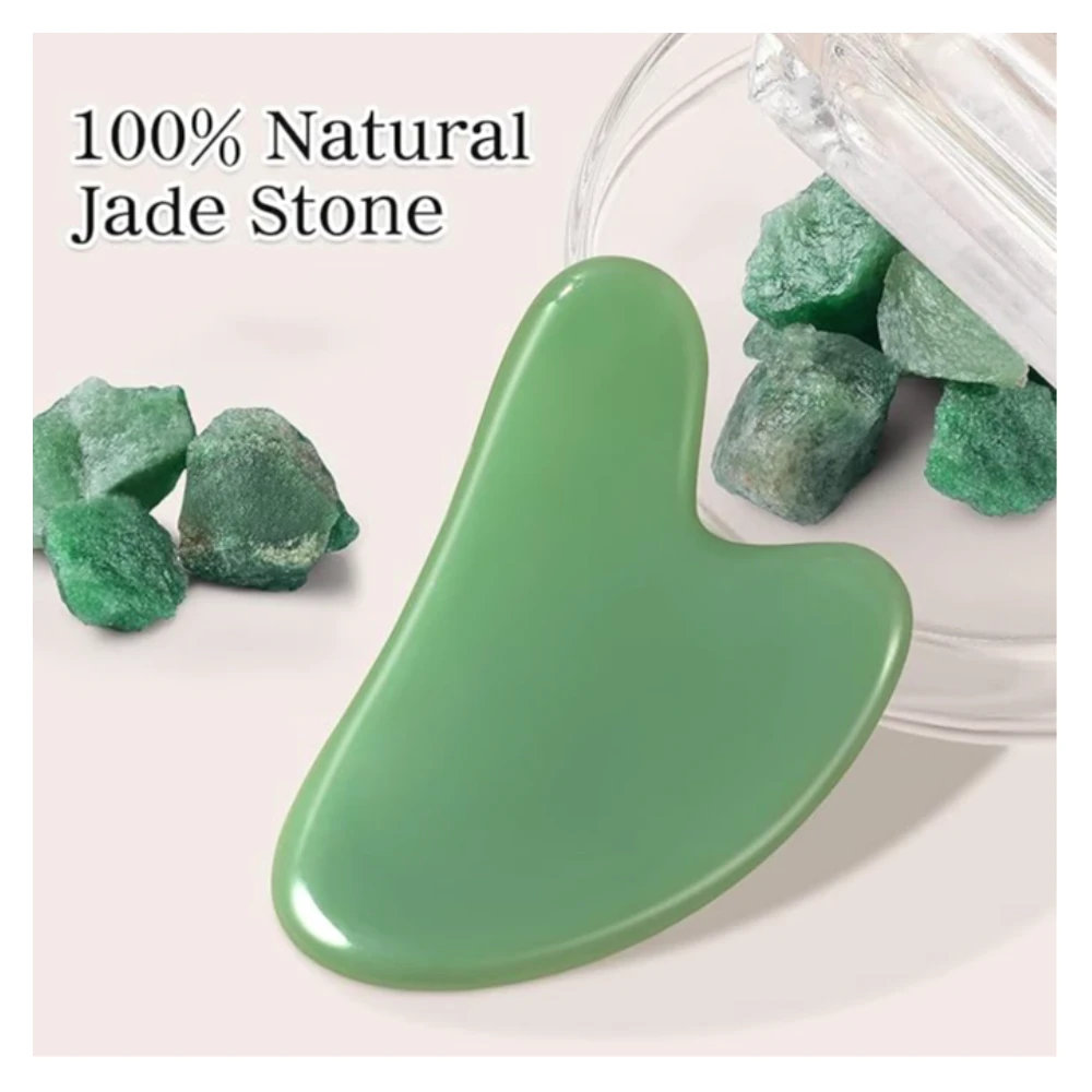 Agatesvibe Gua Sha Facial Tool for Face and Body, Gua Sha for Self Care, Guasha Tool Tensions Relief and Reducing Puffiness,Self Care Gifts for Woman/Men, Skin Gifts (Pack of 1) (Green)