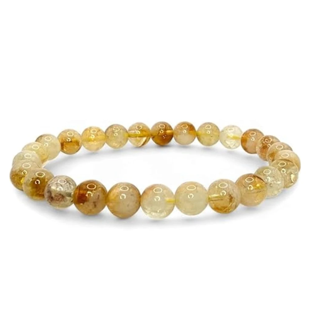 Agatesvibe Money Magnet Bracelet – Shiny Gold-Like Natural Gemstone | Unisex Wealth & Confidence Jewelry for Men & Women | Attracts Money, Fame & Good Luck (Pack of 1) (Citrine)