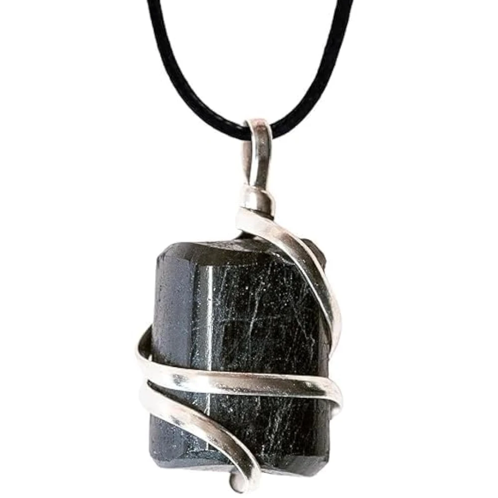 Agatesvibe Healing Crystal Pendant Necklace for Women – Handmade Jewelry with Ethically Sourced Genuine Crystals & Healing Stones (Pack of 1) (Black Tourmaline)