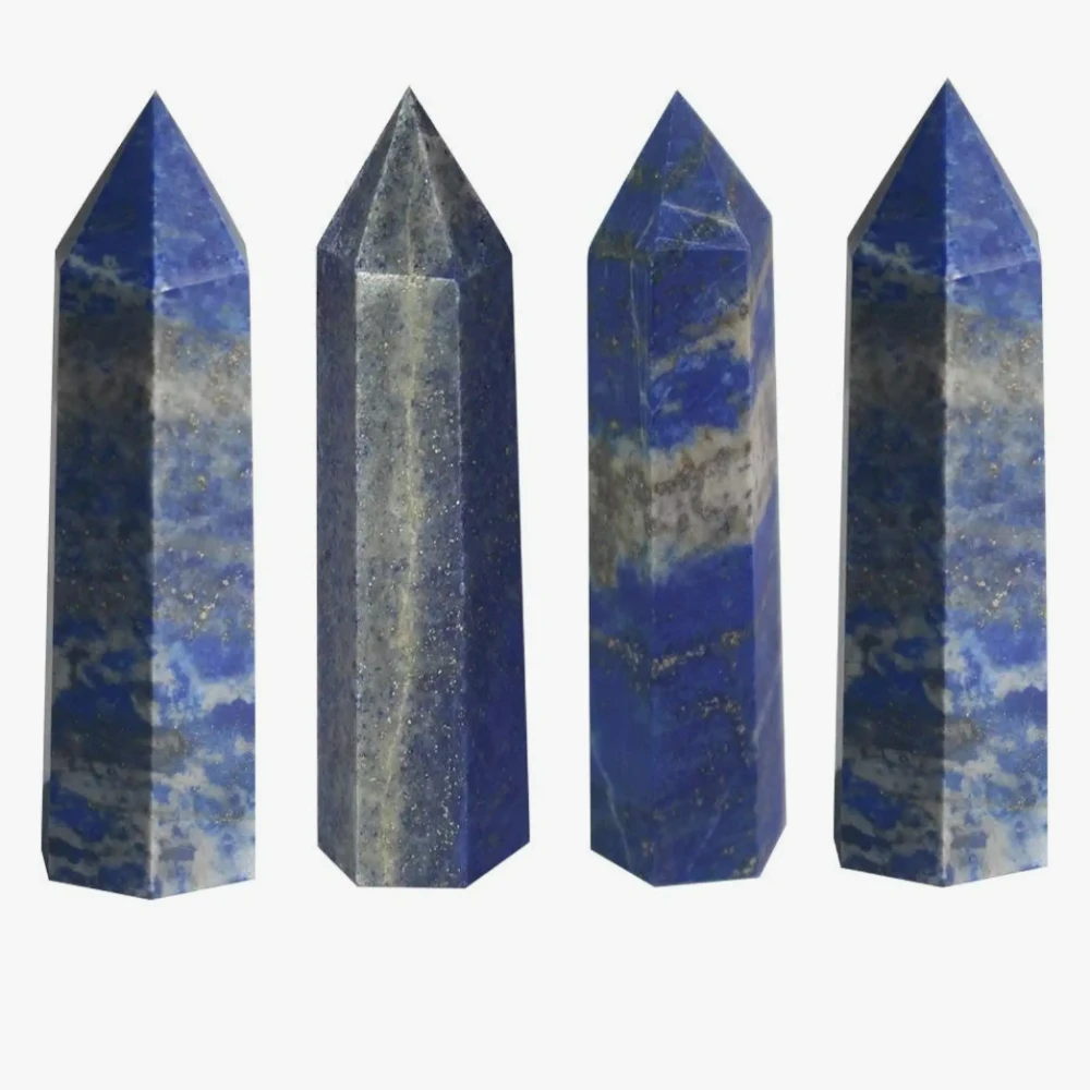 Agatesvibe Goege Bailey Amethyst Crystal Wand – Healing Stone | Faceted Reiki Chakra Meditation Tool for Energy Balancing & Spiritual Therapy (Blue Lapis Lazuli)