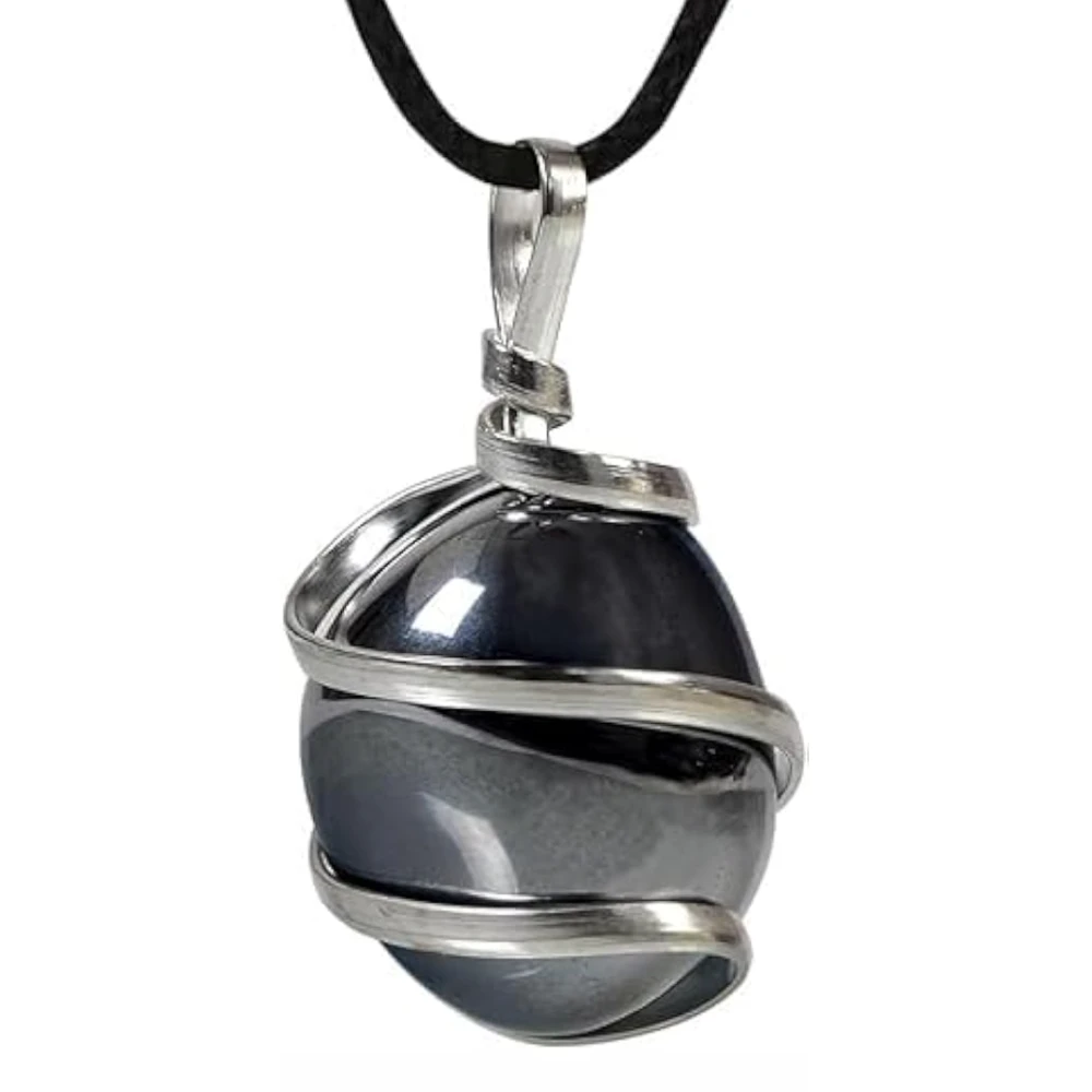 Agatesvibe Healing Crystal Pendant Necklace for Women – Handmade Jewelry with Ethically Sourced Genuine Crystals & Healing Stones (Pack of 1) (Shungite)