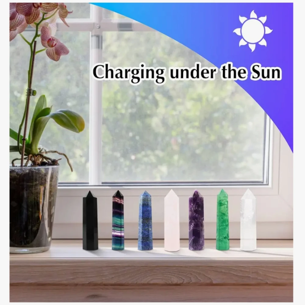 Agatesvibe Goege Bailey Amethyst Crystal Wand – Healing Stone | Faceted Reiki Chakra Meditation Tool for Energy Balancing & Spiritual Therapy (Fluorite,lapis Lazuli,pink Quartz,black Obsidian)