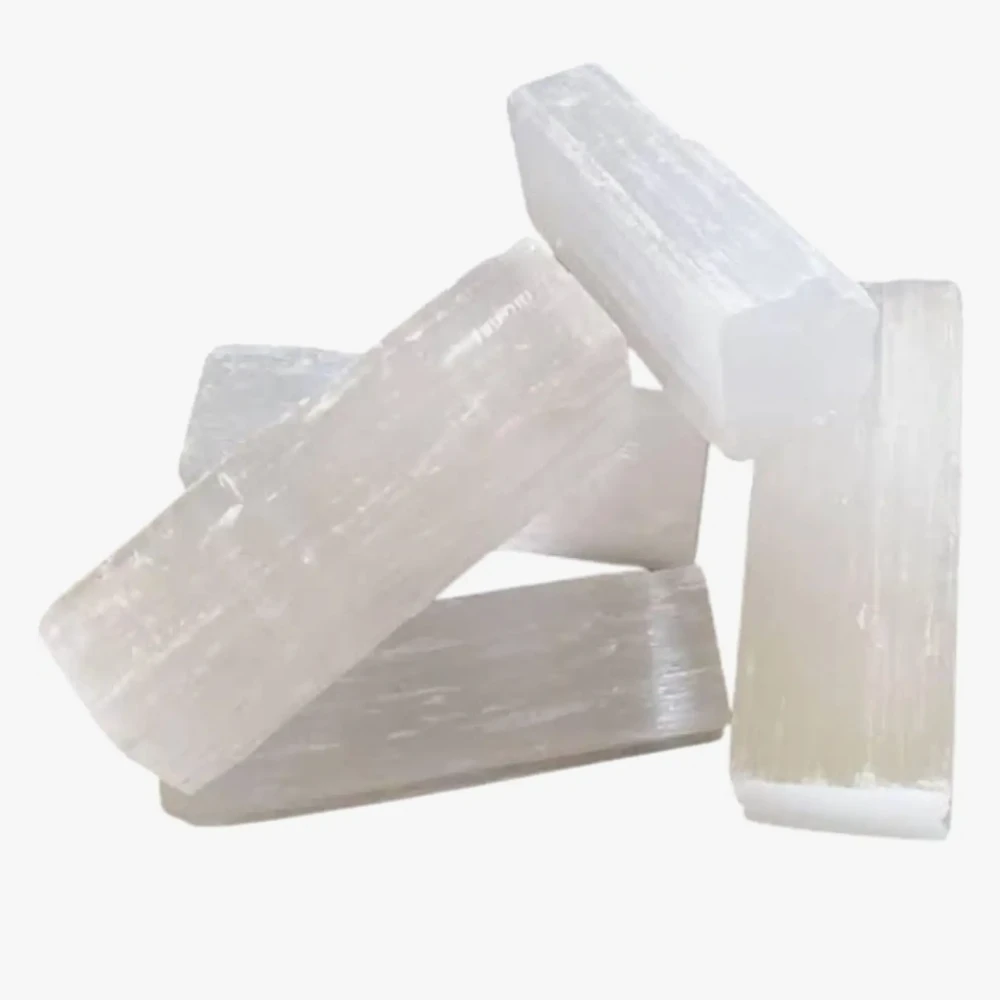Agatesvibe Selenite Sticks Wands Bulk – 1.5–2" Each + Free Black Tourmaline & Crystal ID Card – Reiki, Chakra Healing, Protection & Positive Energy (15)