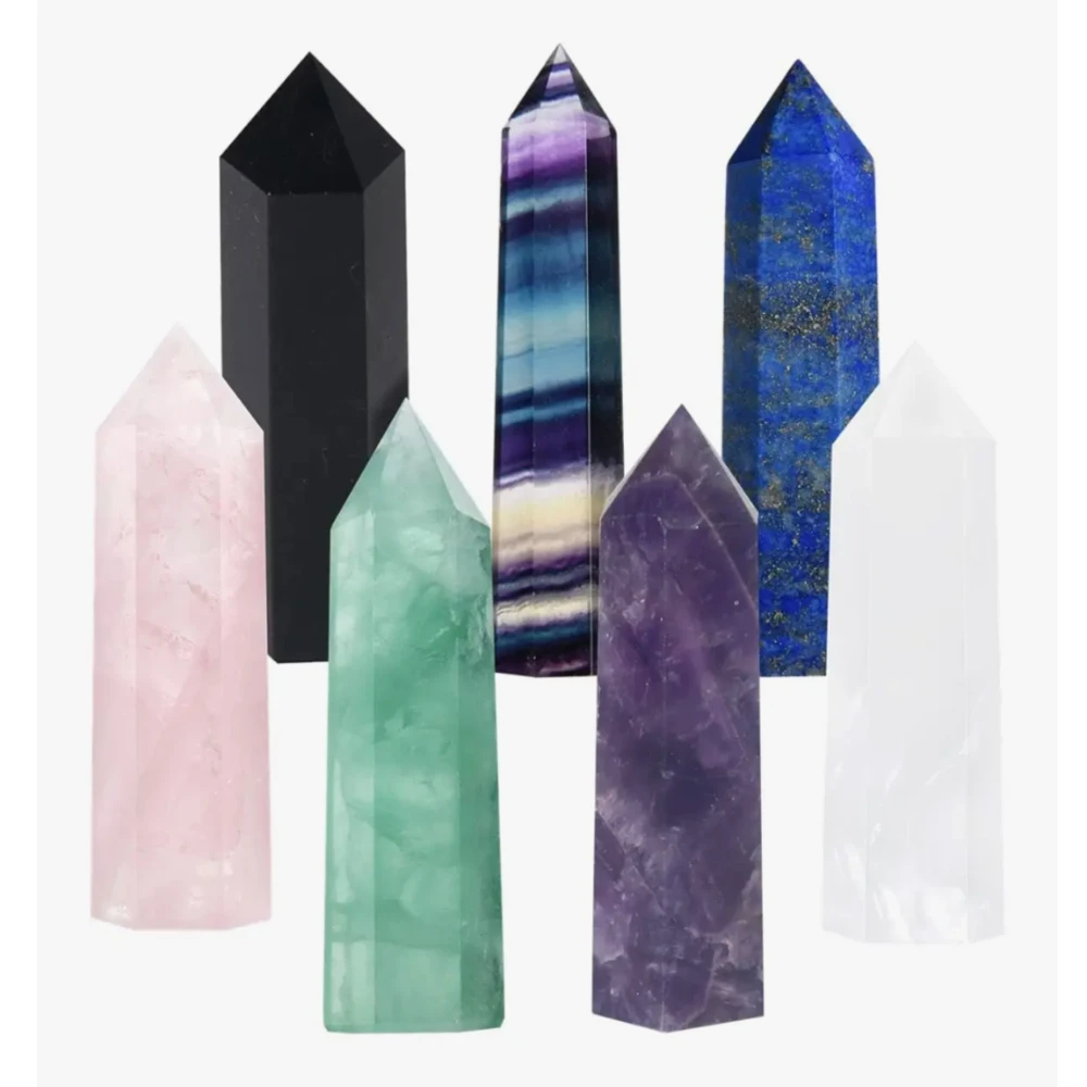Agatesvibe Goege Bailey Amethyst Crystal Wand – Healing Stone | Faceted Reiki Chakra Meditation Tool for Energy Balancing & Spiritual Therapy (Fluorite,lapis Lazuli,pink Quartz,black Obsidian)
