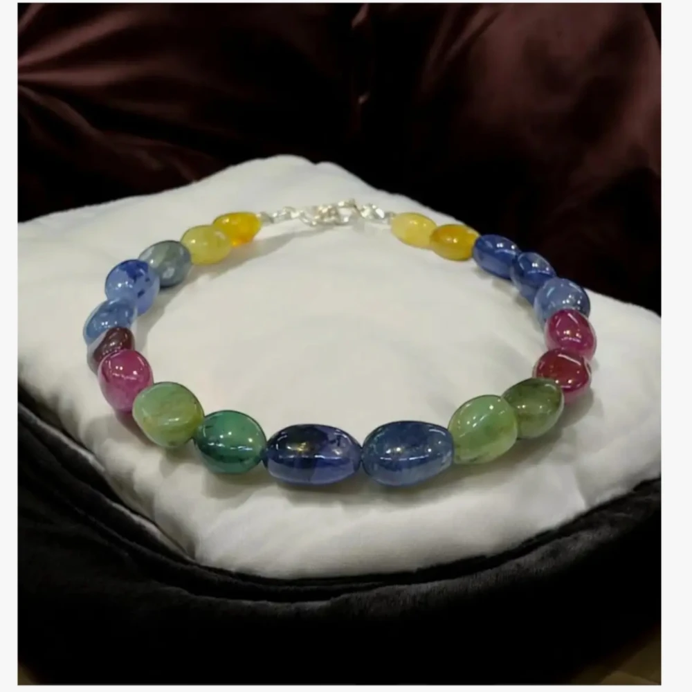 Agatesvibe Ruby, Emerald & sapphire Bracelet Confidence, Self-Love, and Emotional Balance (Pack of 1)