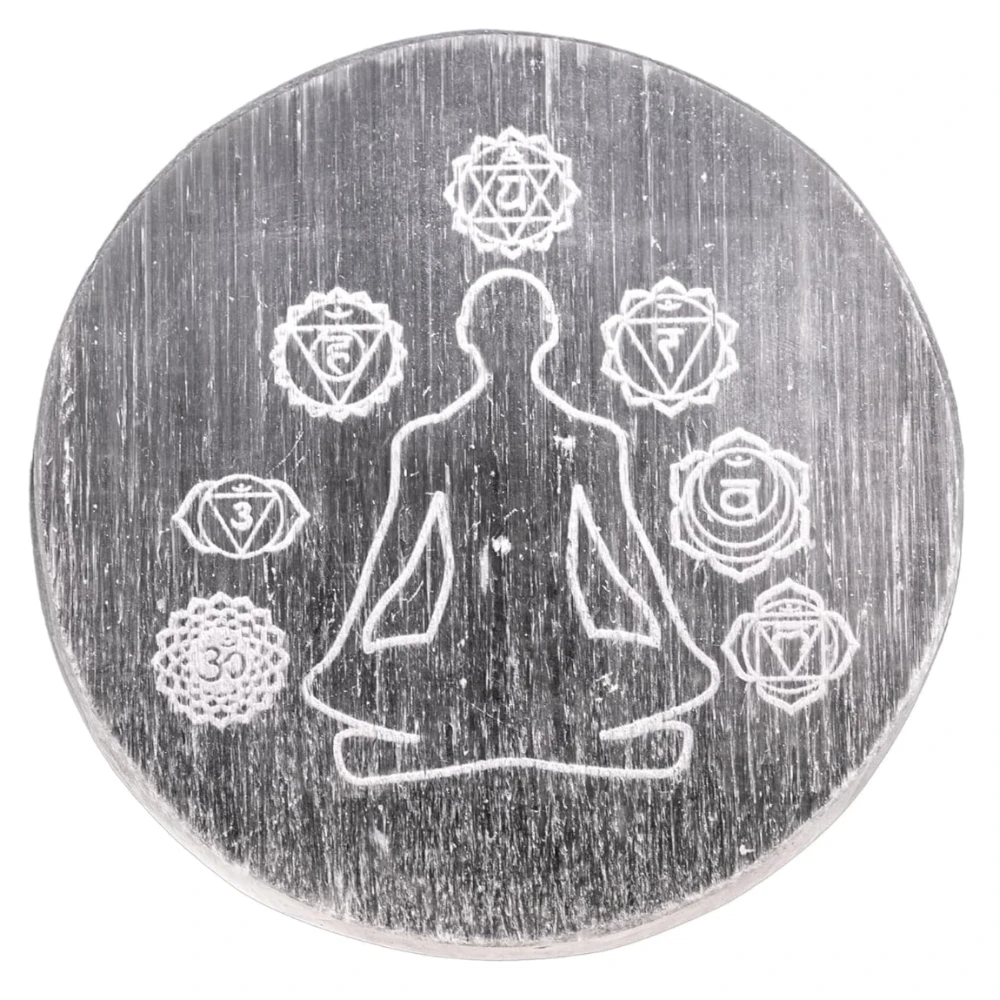 Agatesvibe Round Selenite Crystal Charging Plate - Natural Selenite Stone for Crystal Charging & Vastu (Selenite)