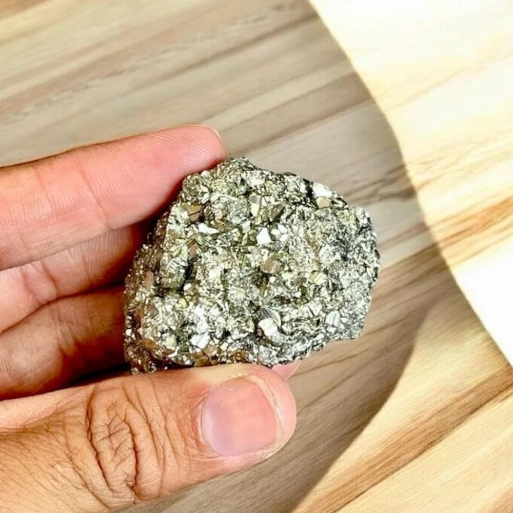 Agatesvibe Natural Pyrite Rough Stone Carats – Original Cluster from Peru | Healing Crystal for Wealth, Protection & Vastu | for Home Décor & Collection (180 Gram Pyrite Stone)