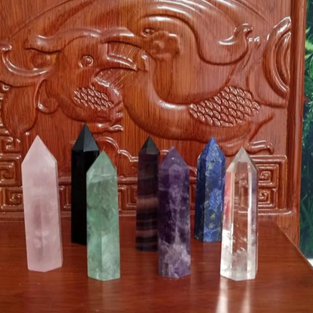 Agatesvibe Goege Bailey Amethyst Crystal Wand – Healing Stone | Faceted Reiki Chakra Meditation Tool for Energy Balancing & Spiritual Therapy (Multi Color Quartz Crystal Wands)