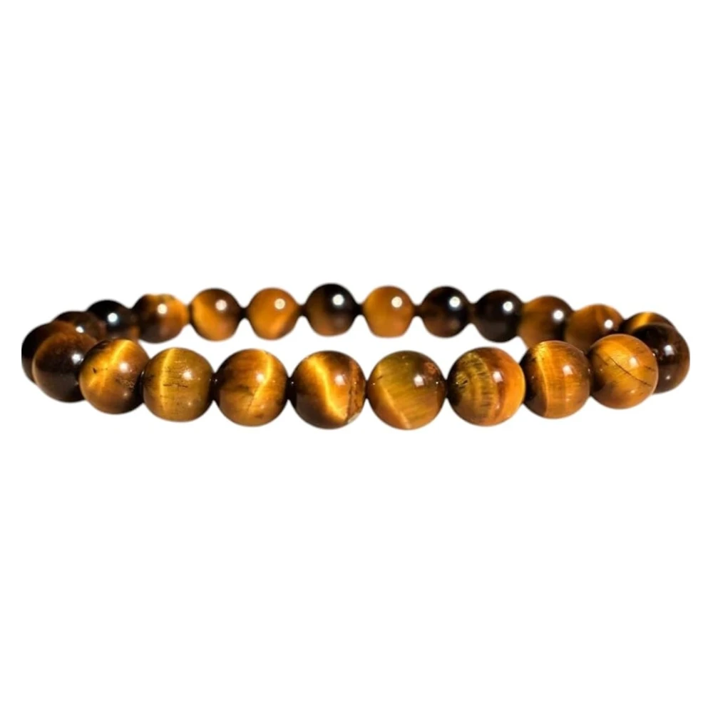Agatesvibe Tiger Eye & Natural Healing Gemstone Bracelet Combo | 8mm Semi-Precious Crystal Beads for Men & Women (Pack of 1)