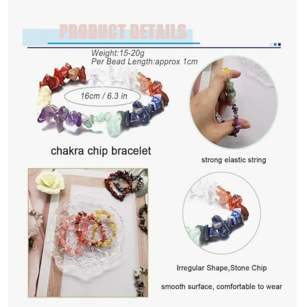 Agatesvibe Crystals Stretch Bracelet Irregular Beads Stretch Healing Crystals Chips Natural Gemstone for Women Jewelry Reiki Meditation (Pack of 1) (Clear Quartz)