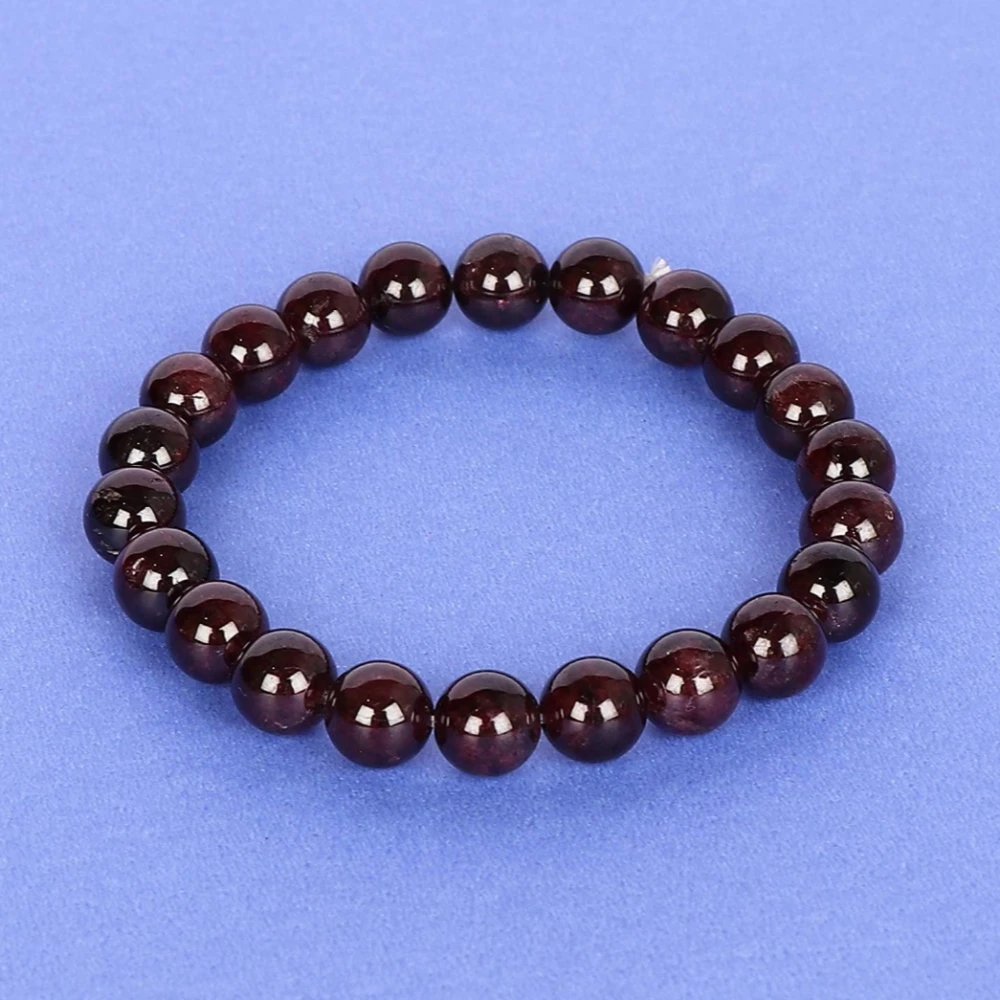 multiagate Red Garnet Beads Stone Bracelet For Unisex Adult (8 Mm)