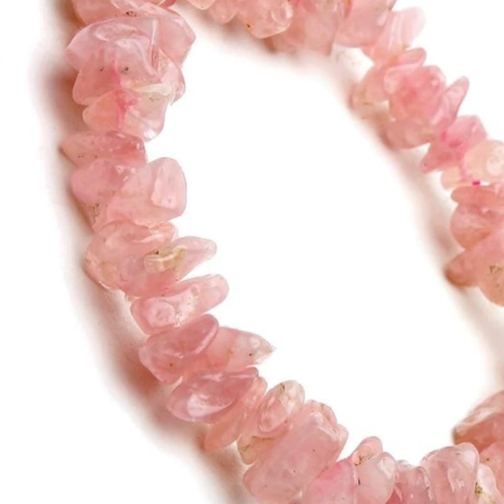 Agatesvibe Natural Rose Chips Bracelet | Certified Gemstone | Astrological Benefits | Positive Energy | Unisex Jewelry for Men & Women (Pack of 1)