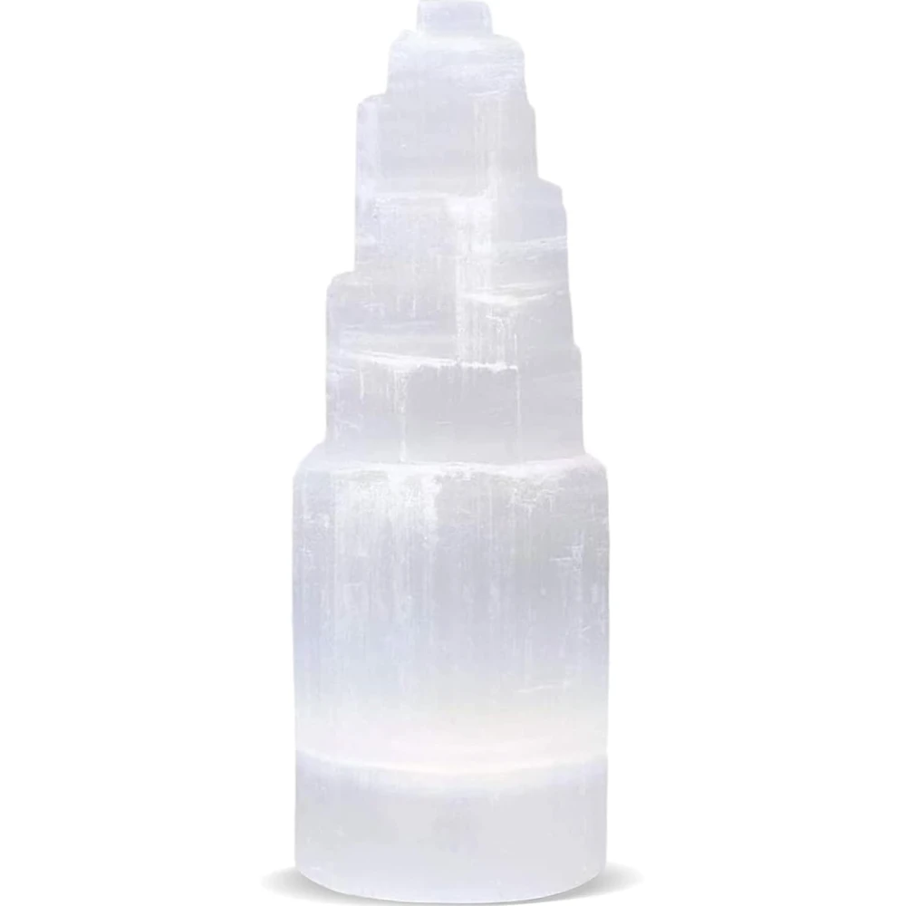 Agatesvibe Selenite Crystal Skyscraper Tower – 4 Inch, Hand Crafted Anxiety Relief Healing Crystals for Meditation, Bedroom Décor, Reiki & Best for Gift (Pack of 1)