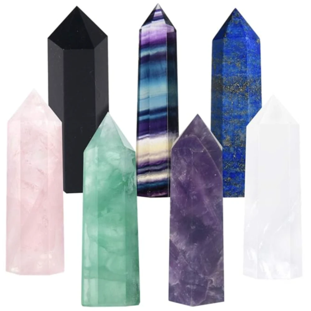 Agatesvibe Goege Bailey Amethyst Crystal Wand – Healing Stone | Faceted Reiki Chakra Meditation Tool for Energy Balancing & Spiritual Therapy (Multi Color Quartz Crystal Wands)