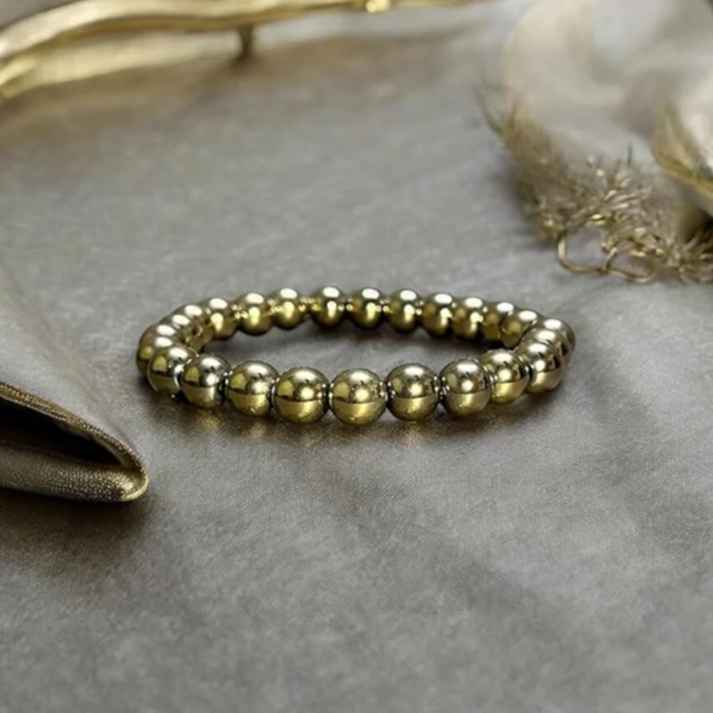 Agatesvibe Golden Pyrite Bracelet – Unisex Bracelet for Men & Women | Confidence, Prosperity & Protection | Attracts Wealth, Fame & Good Luck | Genuine Stone with Certificate of Authenticity