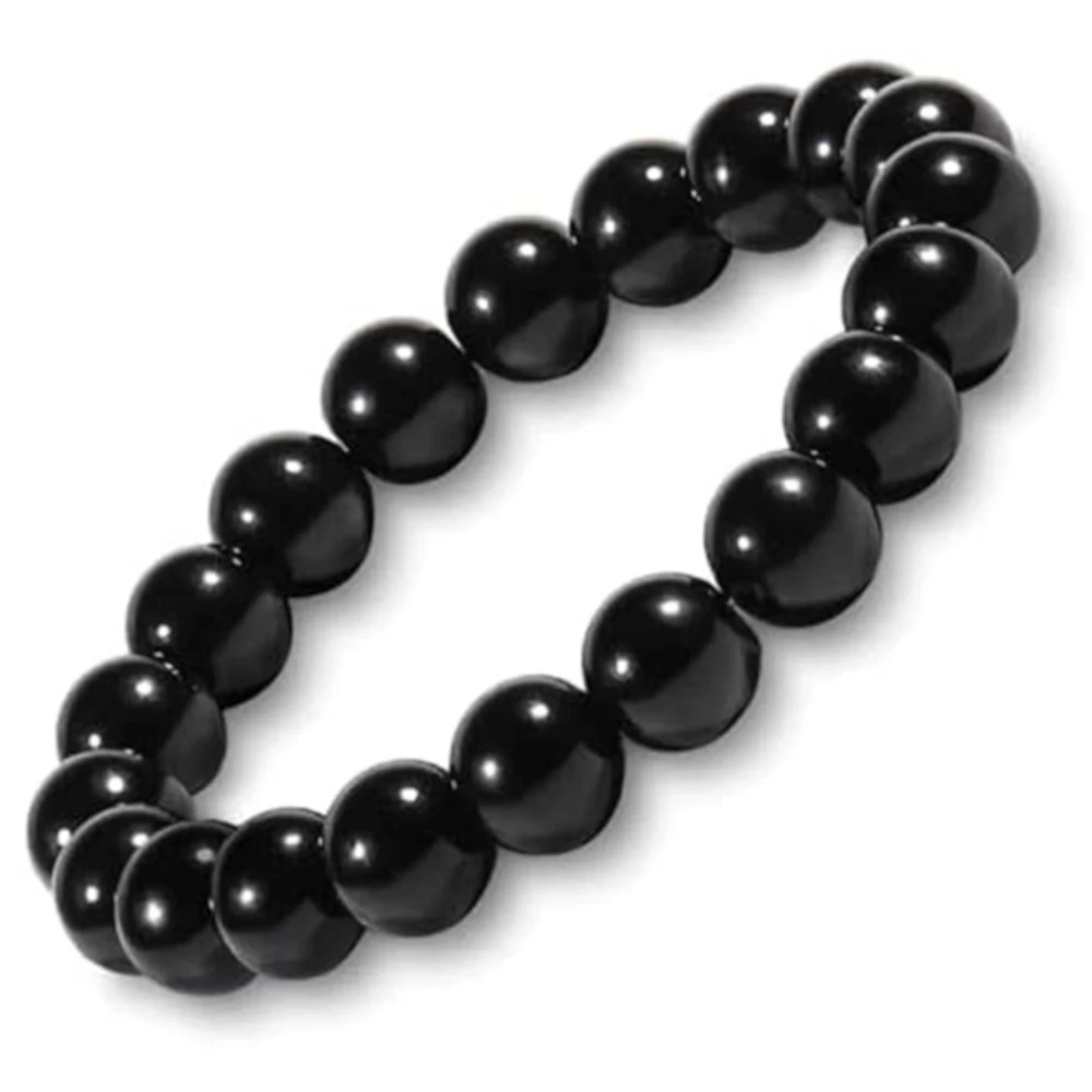 Agatesvibe Black Obsidian Oval Shape Faceted Bracelet