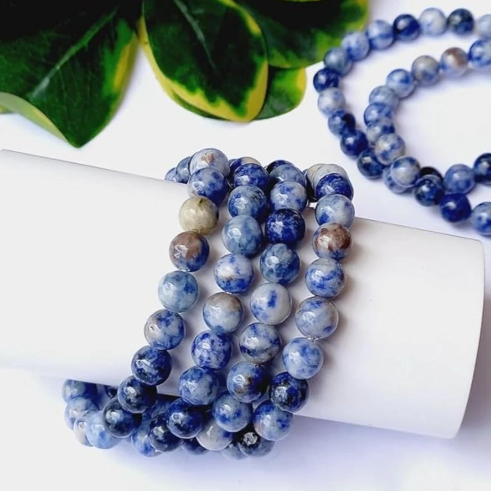 Agatesvibe Sodalite Bracelet – Calming & Soothing Stone | Enhances Clarity & Inner Peace Crystal Beads – Premium Jewelry Gift for Women (Pack of 1)