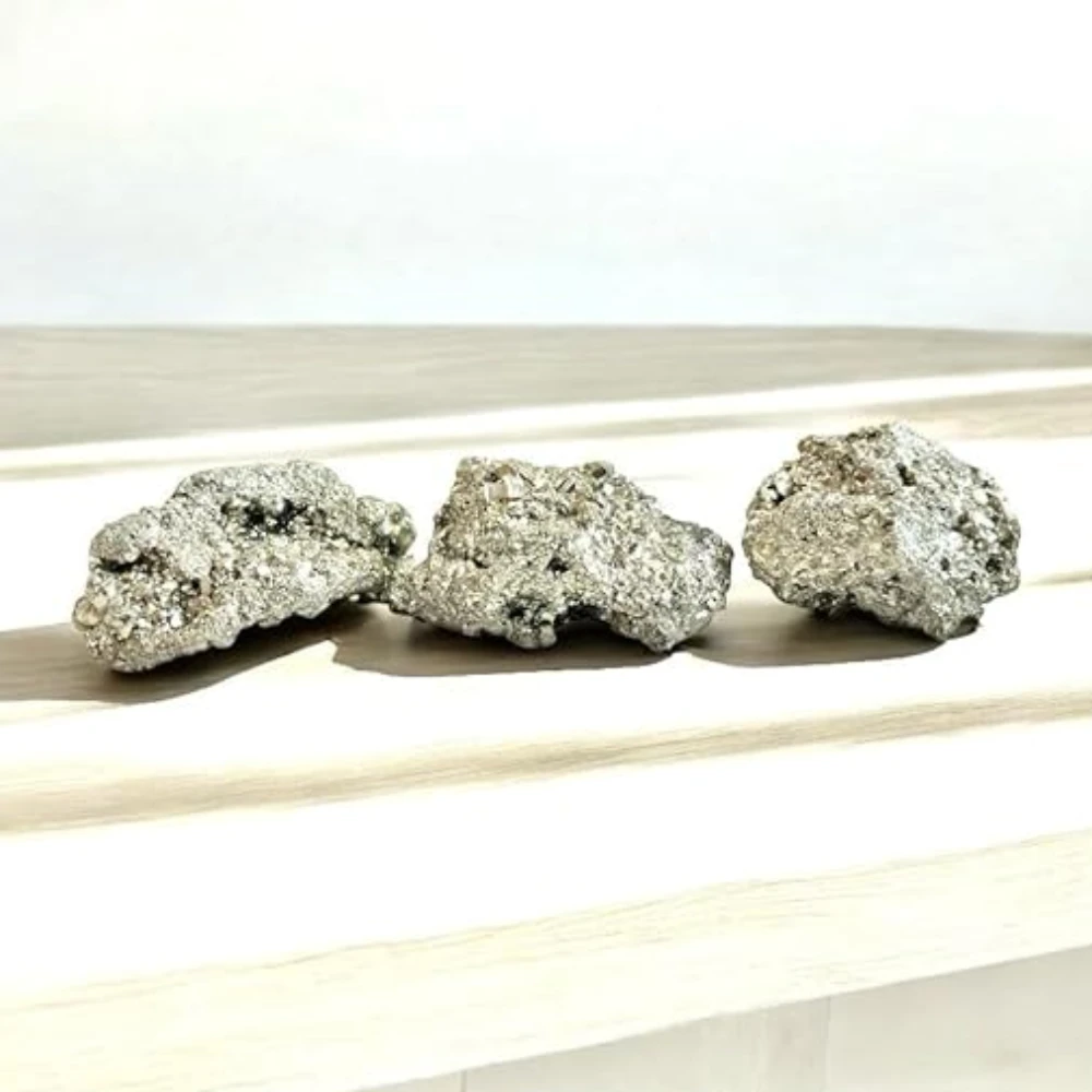 Agatesvibe Natural Energised Golden Pyrite Cluster Grade - Original Stone for Healing, Willpower, Money Manifestation, Vastu, and Business - Certified (Pack Of 1) (40-80 Gram)