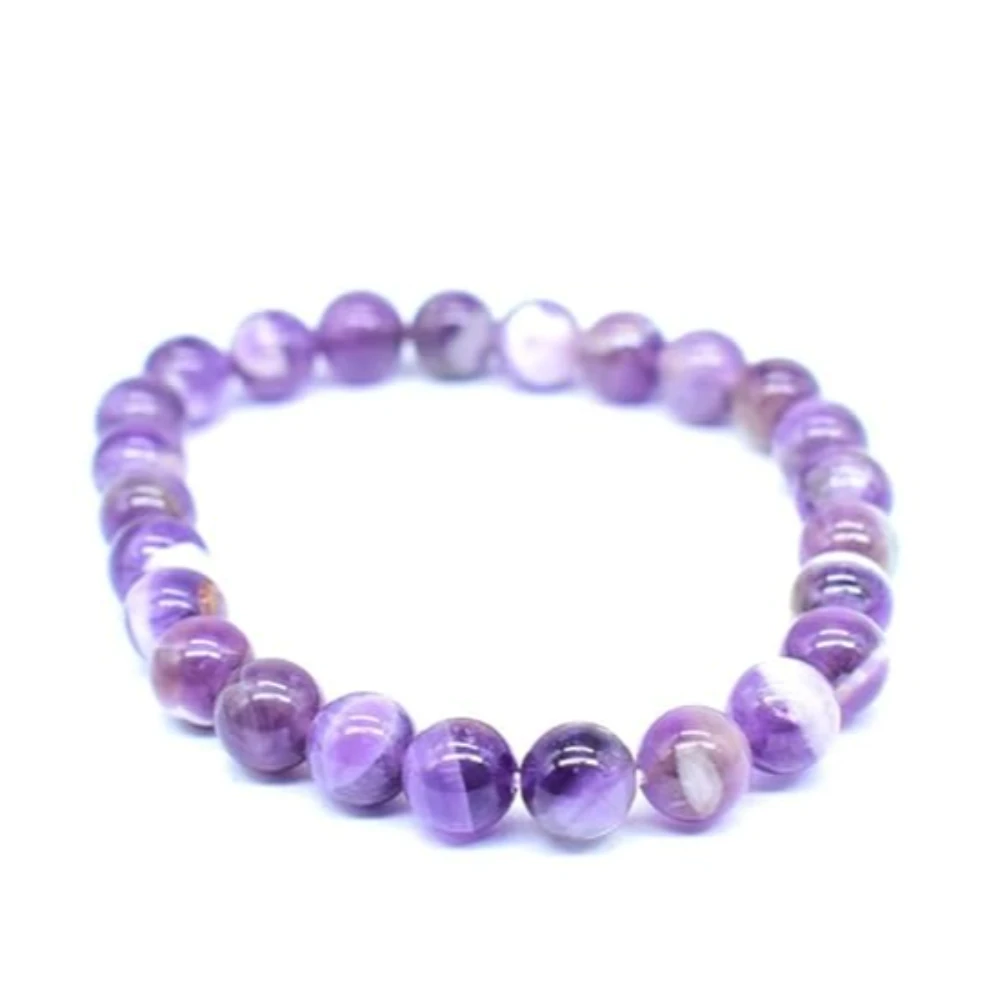 Agatesvibe Amethyst Bracelets Gemstone Beads stylish Trandy Purple Colouur For Girl and Women Men Fashion Jewellery (Pack of 1)