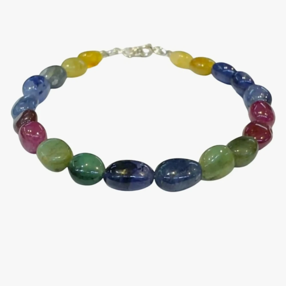 Agatesvibe Ruby, Emerald & sapphire Bracelet Confidence, Self-Love, and Emotional Balance (Pack of 1)