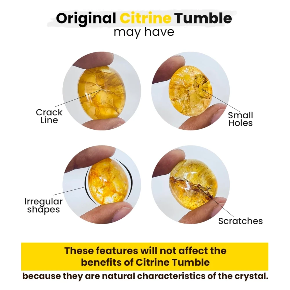 Original Yellow Citrine Stone Tumble - Natural Citrine Crystal Stones Tumble