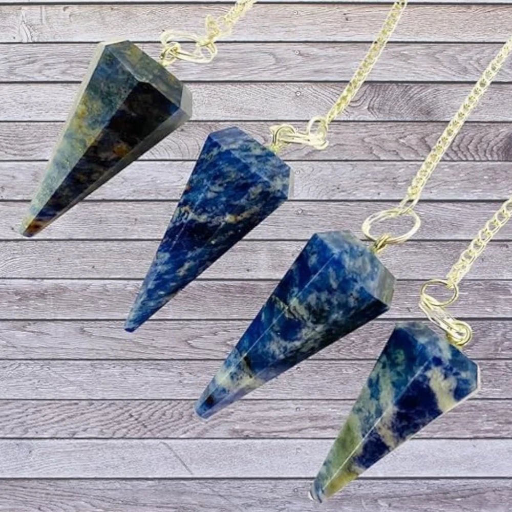 Agatesvibe Healing Crystal Pendant Necklace for Women – Handmade Jewelry with Ethically Sourced Genuine Crystals & Healing Stones (Pack of 1) (Sodalite)