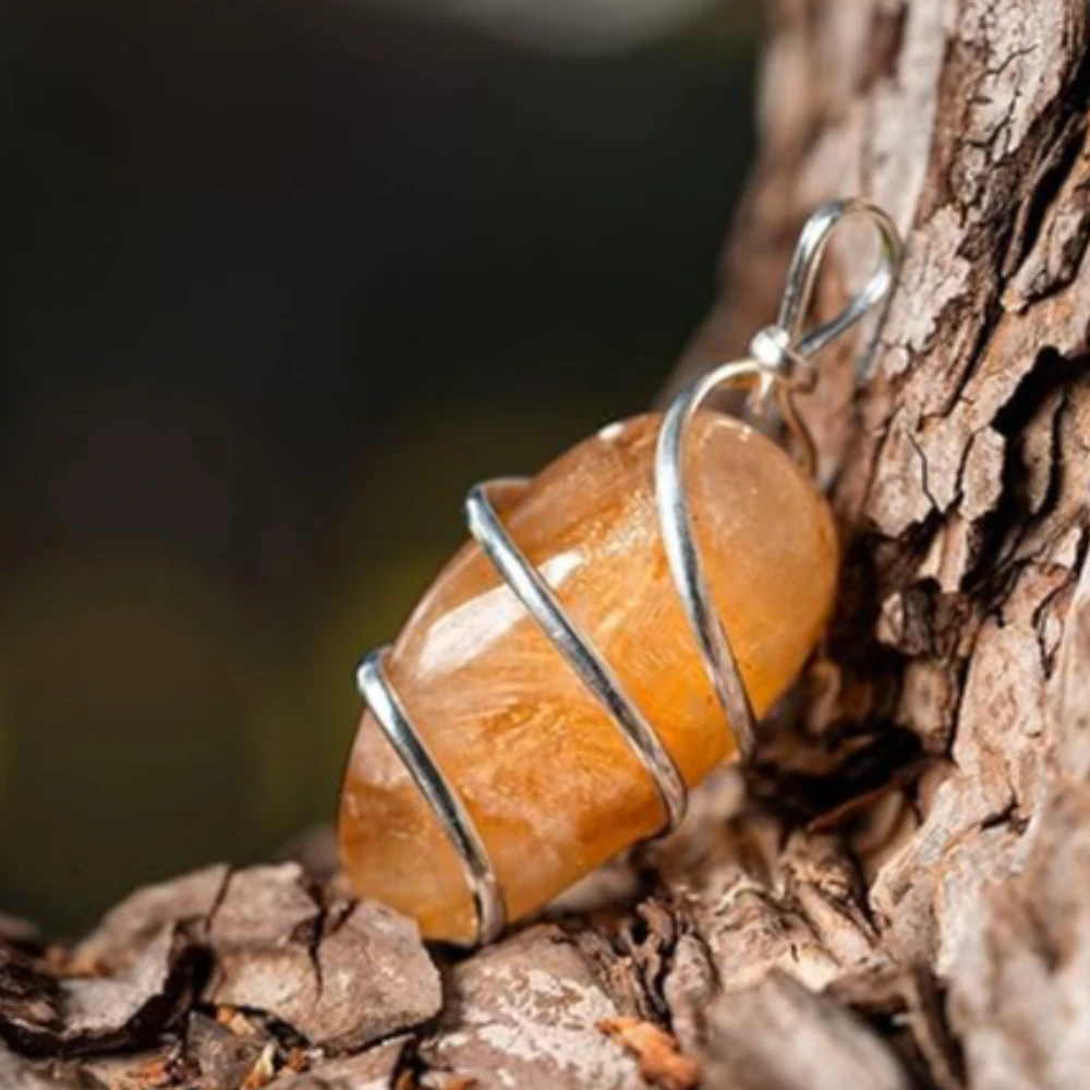 Agatesvibe Healing Crystal Pendant Necklace for Women – Handmade Jewelry with Ethically Sourced Genuine Crystals & Healing Stones (Pack of 1) (Citrine)