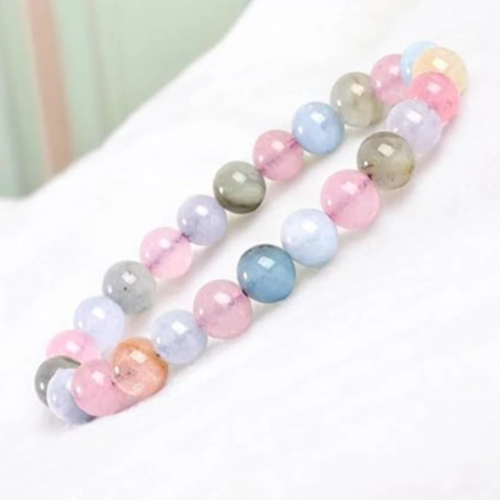 Agatesvibe Natural Certified 8mm Healing Crystal Bracelet | Unisex Stretchable Design | Chakra Balancing, Inner Peace & Abundance for Overall Well-being (Pack of 1) (Morganite)