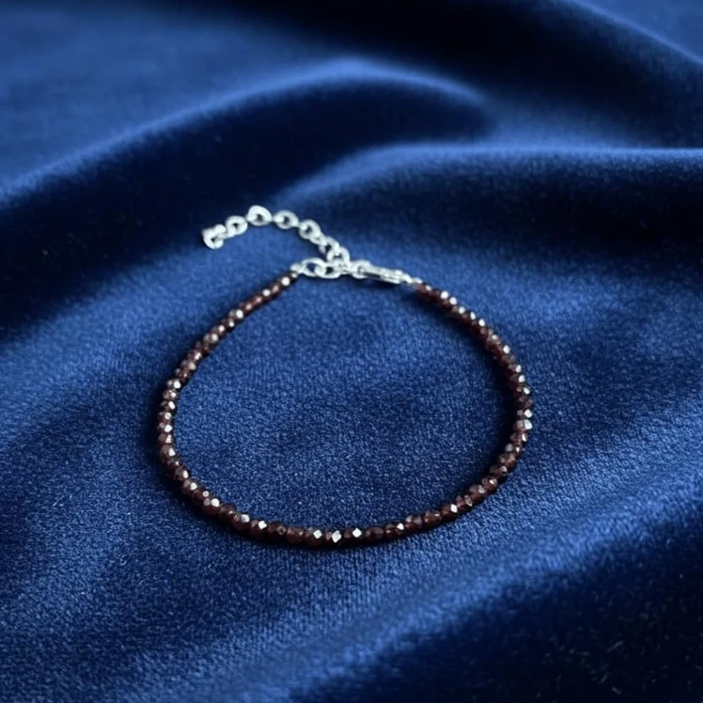 Raw Pyrite, Amethyst & Red Garnet Anklet for Women | Healing Crystal Jewelry for Wealth, Money, Protection & Power | Handmade Natural Stone Spiritual Gift Jewelry (Pack of 1)