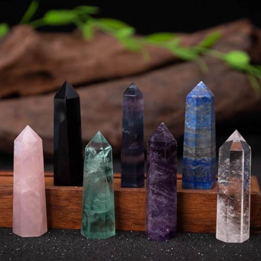 Agatesvibe Goege Bailey Amethyst Crystal Wand – Healing Stone | Faceted Reiki Chakra Meditation Tool for Energy Balancing & Spiritual Therapy (Multi Color Quartz Crystal Wands)