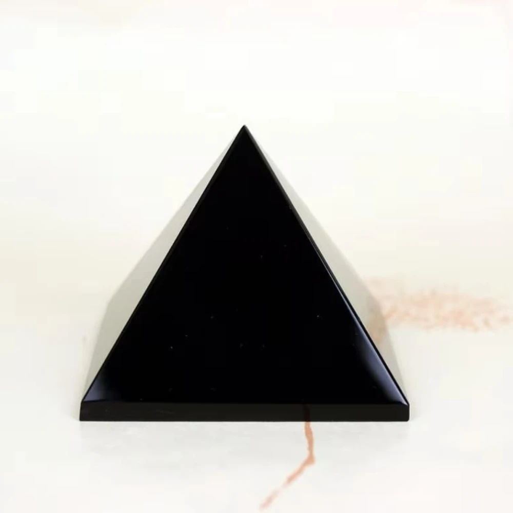 Agatesvibe Crystal Pyramid for Wealth & Good Luck – Black Tourmaline & Amazonite Stone – Energy Generator for Positive Vibes, EMF Protection, Home Decor & Meditation (Pack of 1)