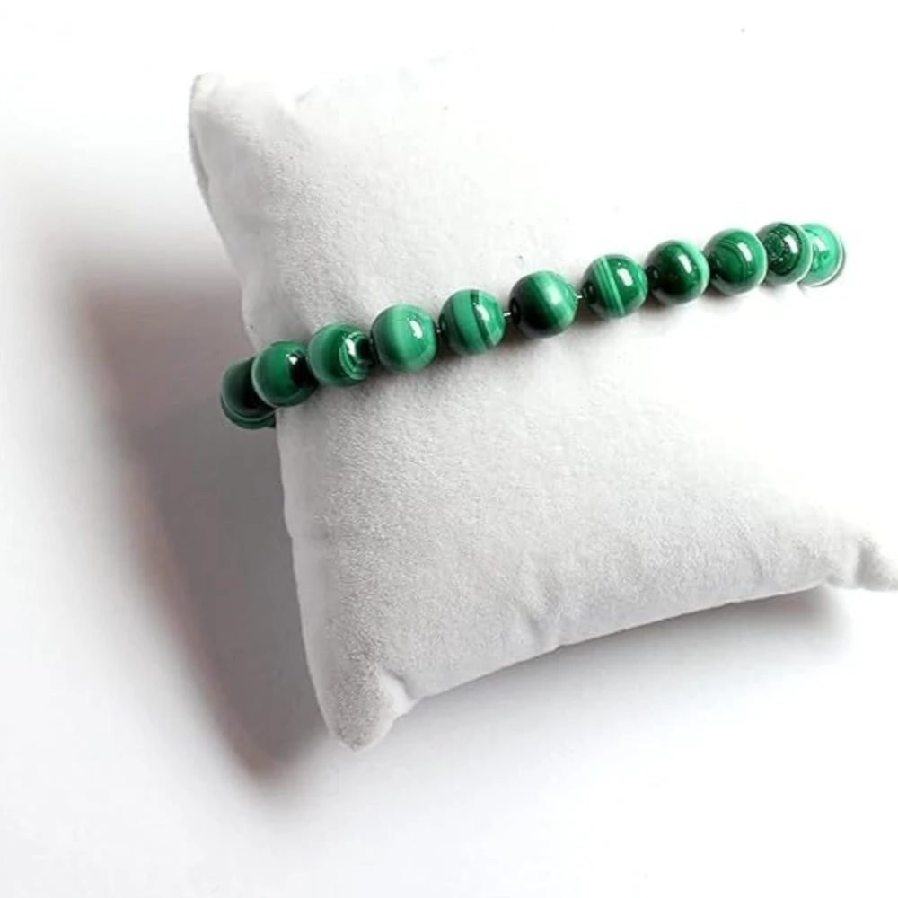 Agatesvibe Natural AAA++ Malachite Bracelet – 8mm Green Crystal Beads – Premium Jewelry Gift for Women (Pack of 1