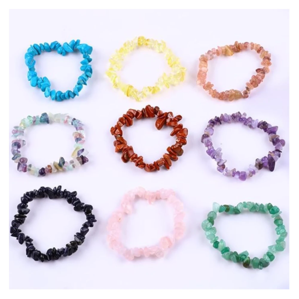 Agatesvibe Crystals Stretch Bracelet Irregular Beads Stretch Healing Crystals Chips Natural Gemstone for Women Jewelry Reiki Meditation (Pack of 1) (Citrine)