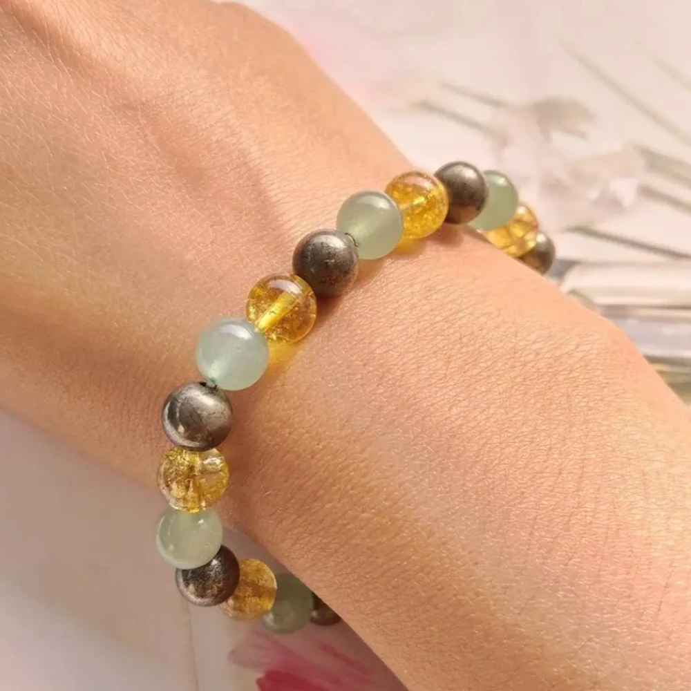 Agatesvibe Money Magnet Bracelet for Wealth & Prosperity | 8MM Natural Healing Gemstone Beads for Men & Women (Pack of 1)