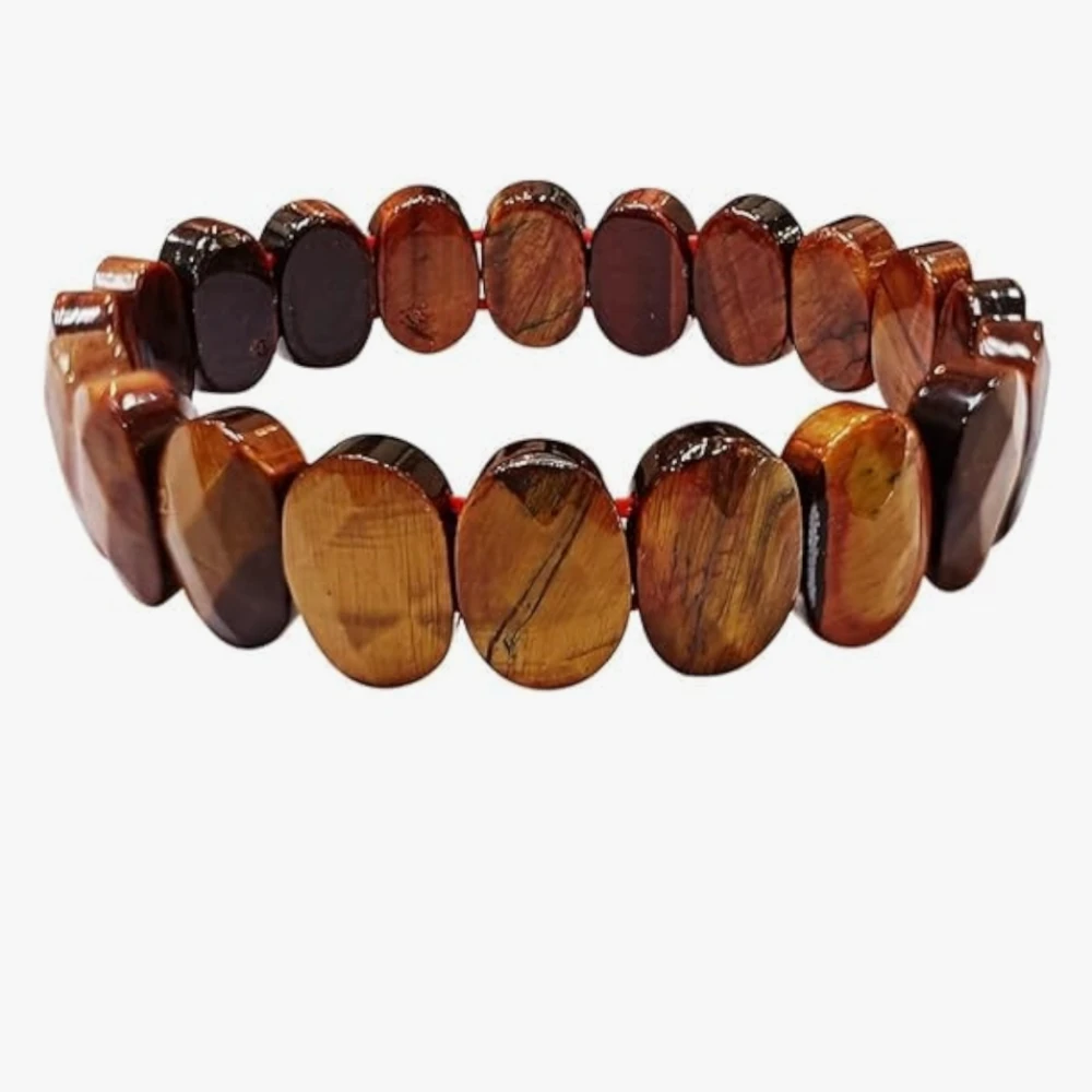 Agatesvibe Certified Reiki Healing Gemstone Bracelet – Tiger Eye, Aventurine, Amethyst & Jade Bangle Natural Tiger Eye & Amethyst Gemstone Bracelet – Vastu Expert Charged Healing Bangle (Pack of 1) (Yellow)