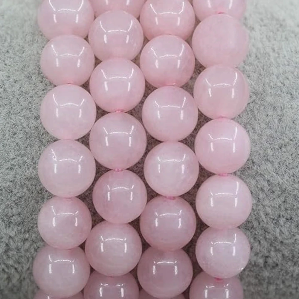 Agatesvibe Handmade 8mm Semi-Precious Gemstone Bead Stretch Bracelet – 7" Unisex (PAck of 1) (Rose Quartz)