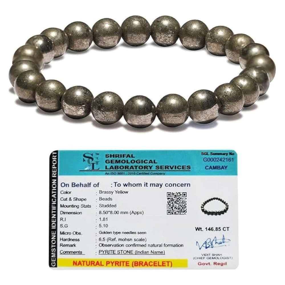Agatesvibe Original Money Magnet Bracelet – Unisex Golden Pyrite Bracelet for Wealth, Fame & Good Luck | Certified Authentic (Pack of 1)
