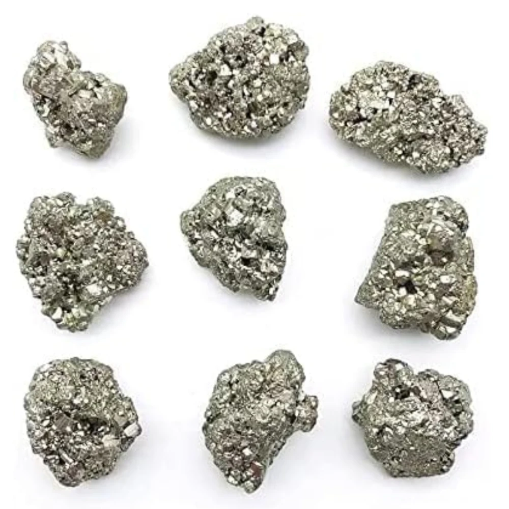 Agatesvibe 2 Pack 4.5 Oz Natural Pyrite Stone - Raw Pyrite Crystal for Cabbing, Tumbling, Reiki, and Healing