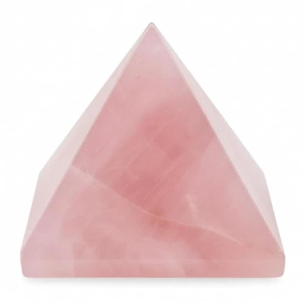 Agatesvibe Certified Rose Quartz Crystal Pyramid (1 Inch) for Love, Harmony & Positive Energy