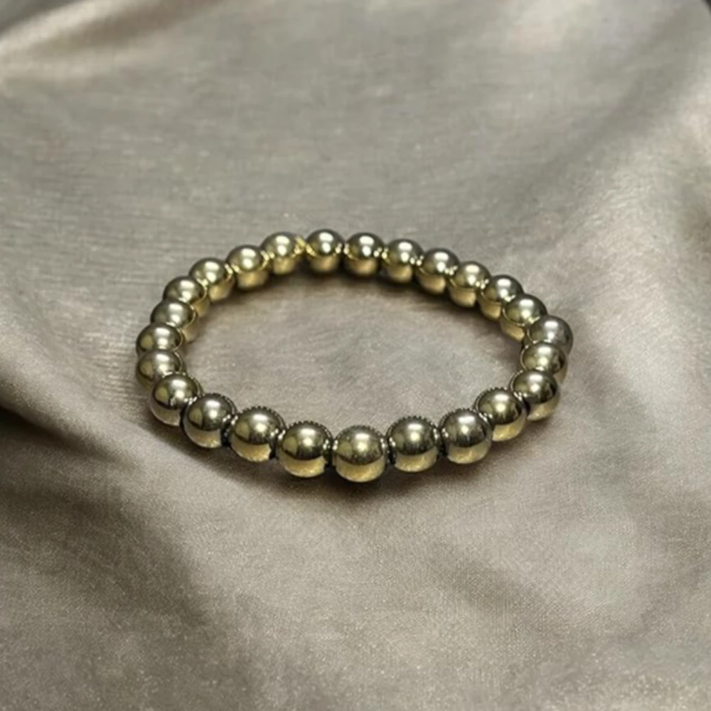 Agatesvibe Golden Pyrite Bracelet – Unisex Bracelet for Men & Women | Confidence, Prosperity & Protection | Attracts Wealth, Fame & Good Luck | Genuine Stone with Certificate of Authenticity