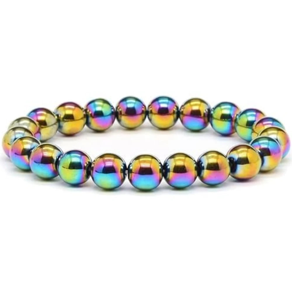Agatesvibe Money Magnet Bracelet – Shiny Gold-Like Natural Gemstone | Unisex Wealth & Confidence Jewelry for Men & Women | Attracts Money, Fame & Good Luck (Pack of 1) (Aura Hematite)
