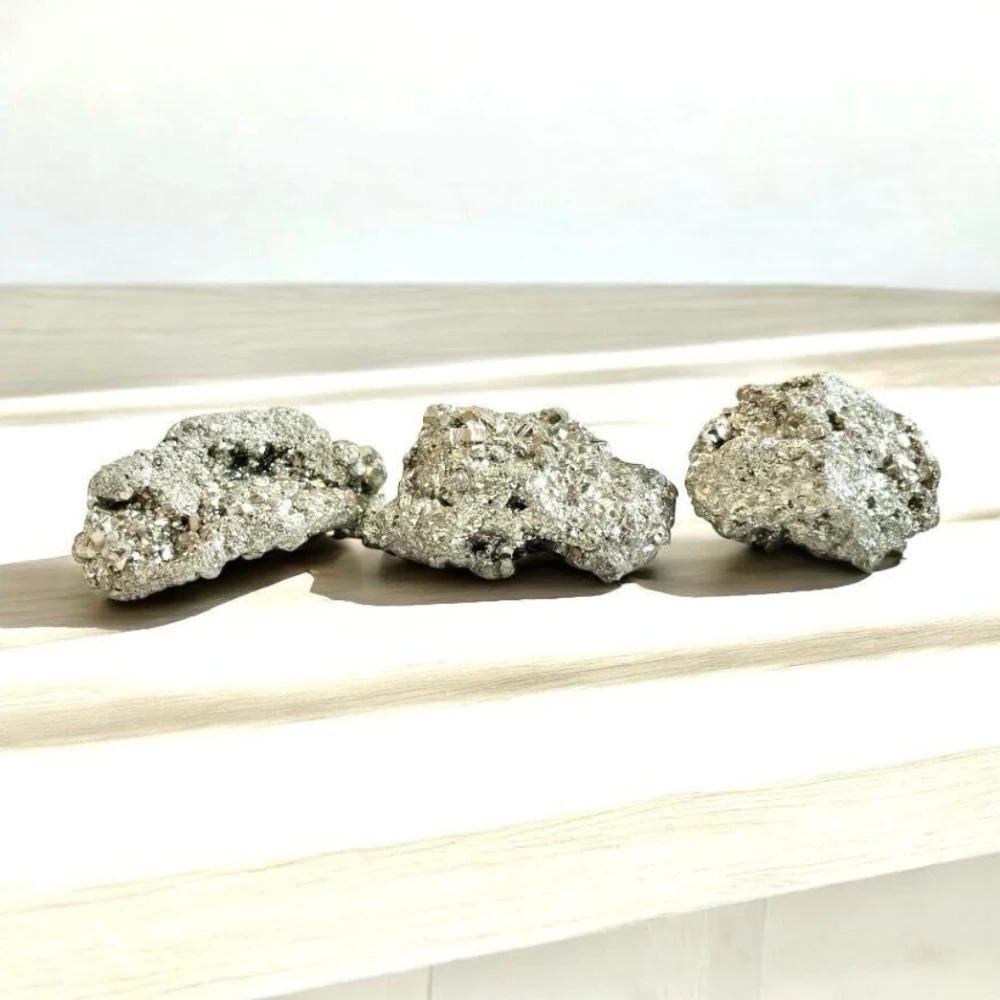 Agatesvibe Natural Energised Golden Pyrite Cluster Grade - Original Stone for Healing, Willpower, Money Manifestation, Vastu, and Business - Certified (Pack Of 1) (180 Gram Pyrite Stone)