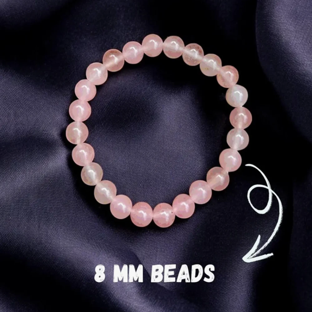 Original Rose Quartz Bracelet | AAA Quality | Premium Crystal for Love, Relationships, Compassion & Self-Worth | With Lab Cirtificate | Handmade Stretchable Bracelet | Unisex
