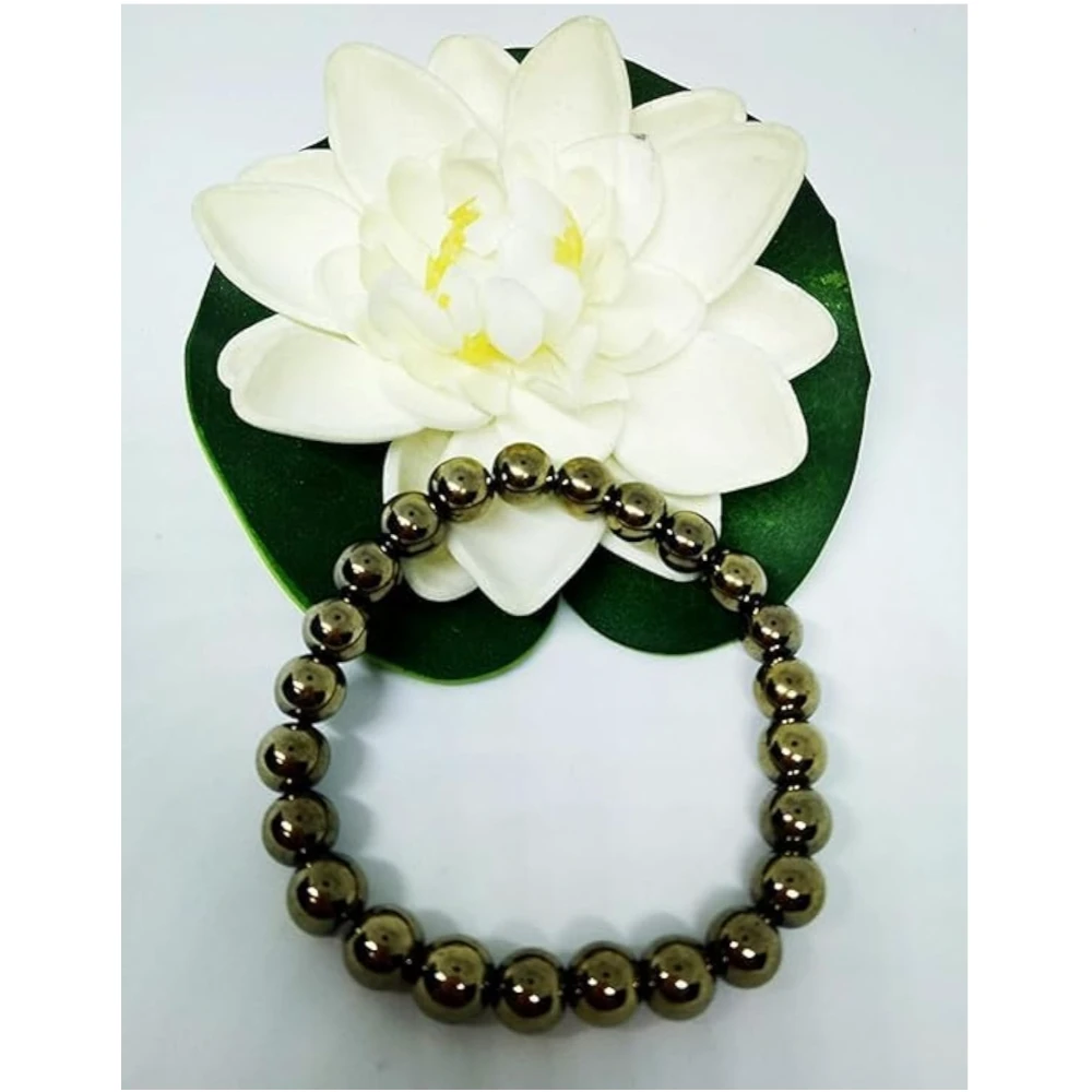 Agatesvibe Golden Pyrite Bracelet – Unisex Bracelet for Men & Women | Confidence, Prosperity & Protection | Attracts Wealth, Fame & Good Luck | Genuine Stone with Certificate of Authenticity