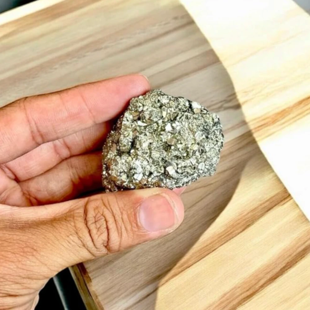 Agatesvibe Natural Pyrite Rough Stone Carats – Original Cluster from Peru | Healing Crystal for Wealth, Protection & Vastu | for Home Décor & Collection (Pyrite 40-80 Gram Cluster)