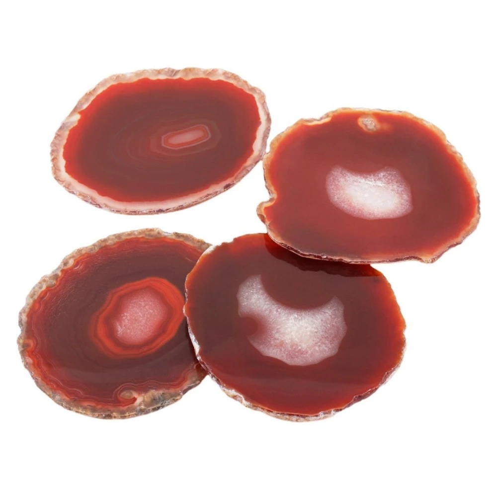 Agatesvibe 1 PC Natural Agate Slice Geode Stone – Irregular Crystal for Home Decor, Place Card Holder, Healing Stone Collection (Deep Brown)