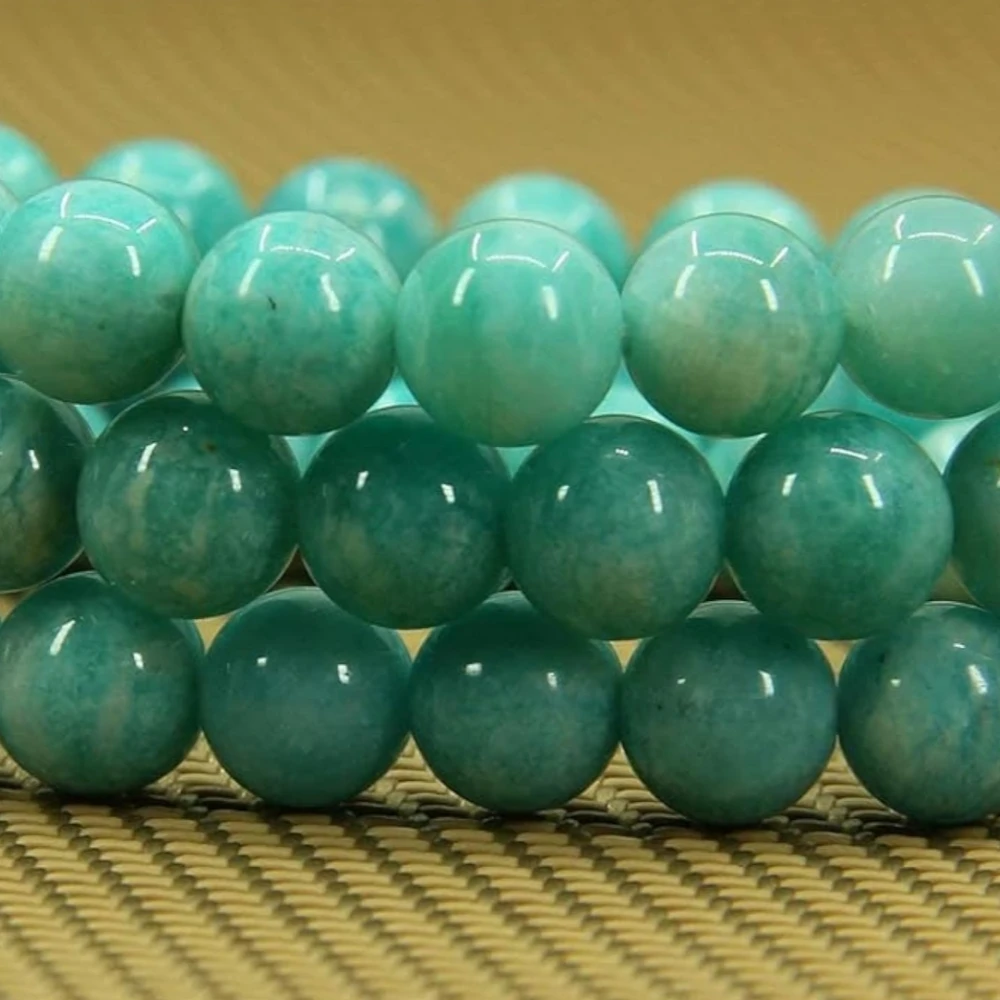 Agatesvibe Handmade Gem Semi-Precious Gemstone 8mm Round Beads Stretch Bracelet – 7" Unisex (Pack of 1) (Amazonite)