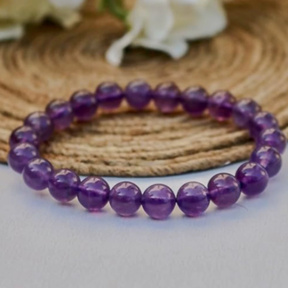 Agatesvibe Gemstone Beaded Bracelets for Women and Men - 8mm Round Beads Stone Bracelet | Includes Certificate of Authenticity (Pack of 1) (Burma Jade)