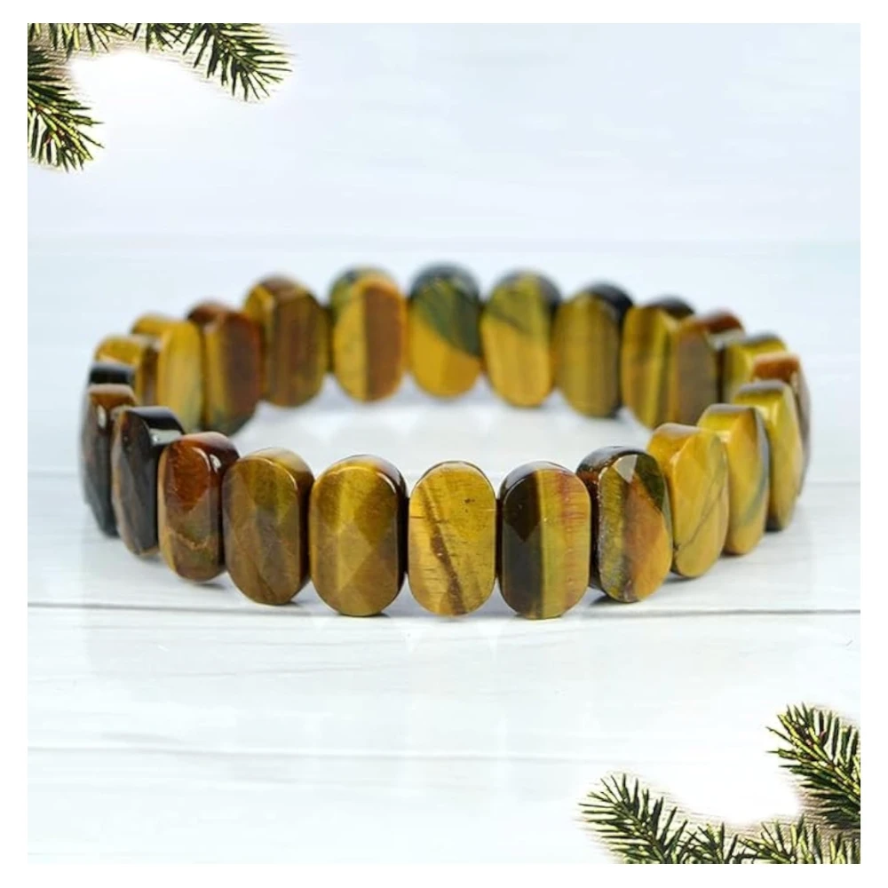 Agatesvibe Certified Reiki Healing Gemstone Bracelet – Tiger Eye, Aventurine, Amethyst & Jade Bangle Natural Tiger Eye & Amethyst Gemstone Bracelet – Vastu Expert Charged Healing Bangle (Pack of 1) (Multi Tiger Eye)